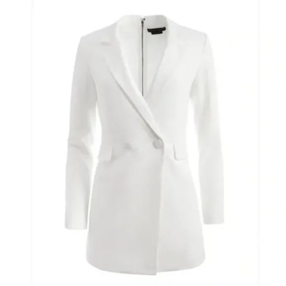 NWT Alice + Olivia Kyrie White Tuxedo Skort Romper - Size 2 - Picture 7 of 13